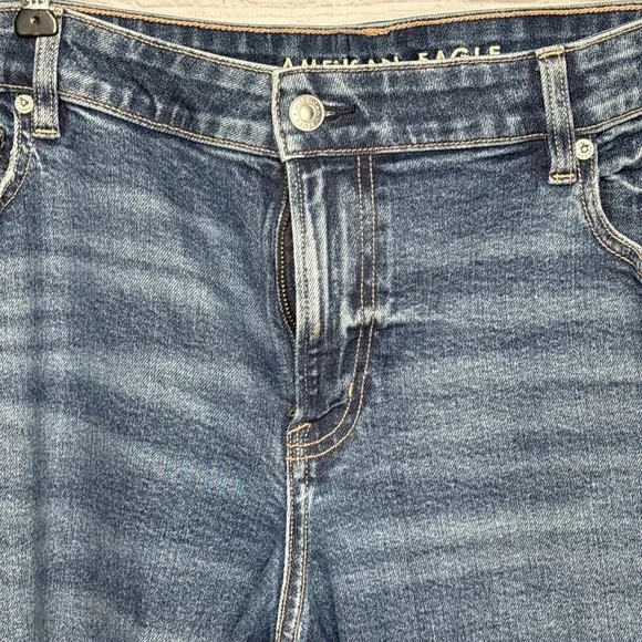 American Eagle Y2K Baggy Wide Leg Jeans Women’s 16 Long Low Rise - Picture 3 of 16
